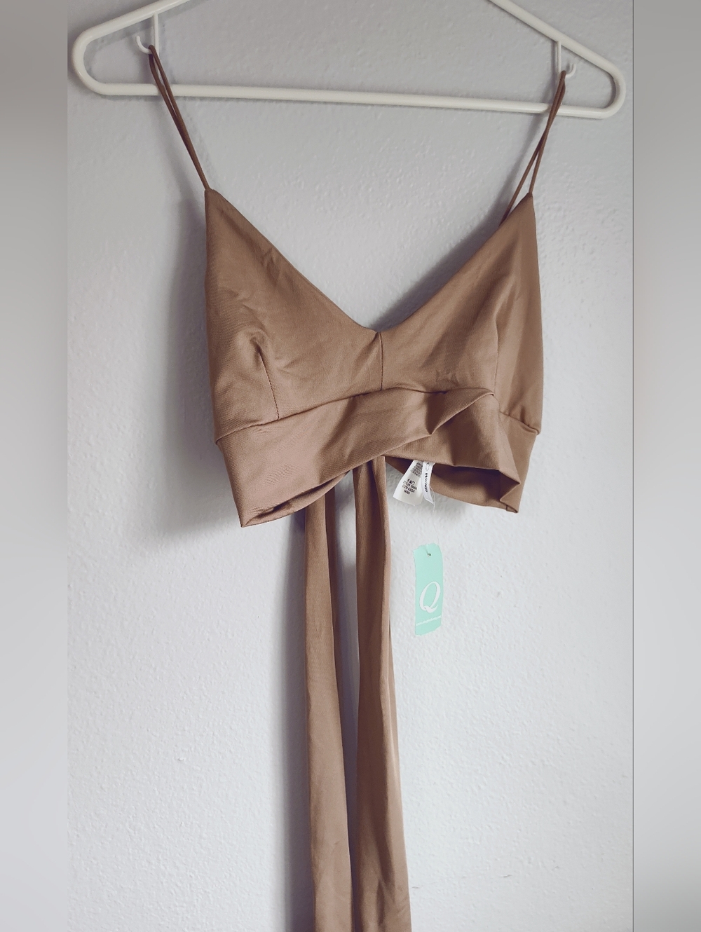 Tan Bude Tie-Back Crop Top - Q Brand Size M, New With Tag